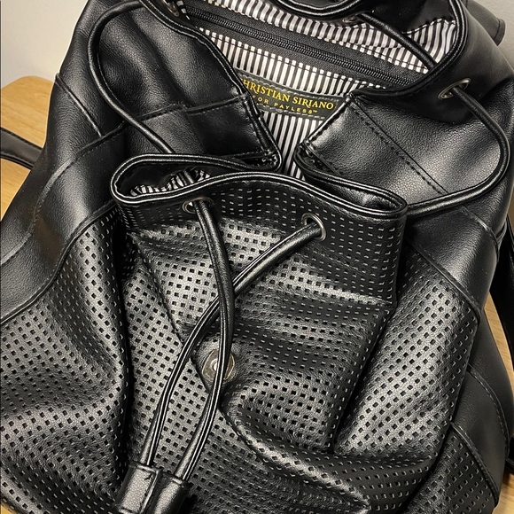 Christian Siriano Black Leather Backpack - Picture 4 of 9